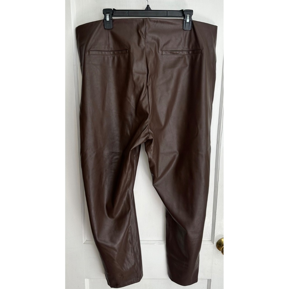 NWT Old Navy Size 22 Brown Faux Leather Extra High Rise Skinny Jeans - Picture 8 of 9